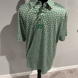 Pins & Aces Green Patterned Men's Shirt NWT